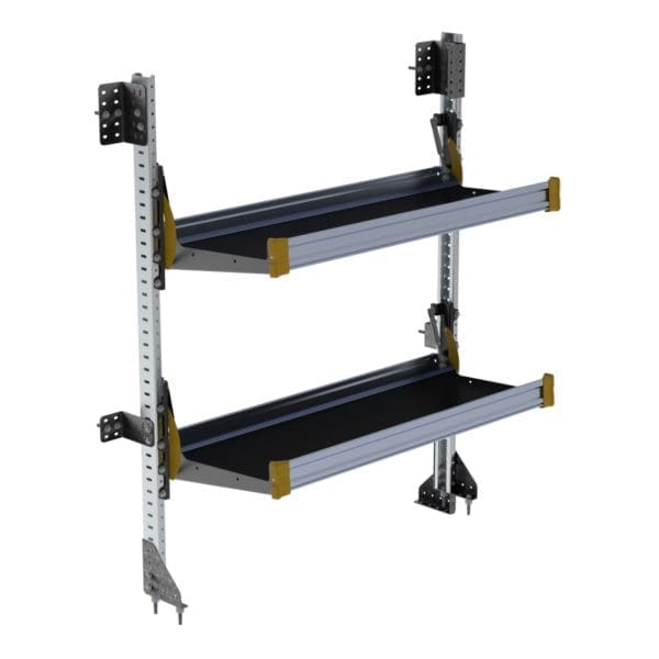 Fold-Away Cargo Van Foldable Shelving System, 2 Levels, 65"h x 48"w