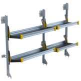 Fold-Away Cargo Van Foldable Shelving System With 2 Levels, 22"d x 65"h x 84"w. Model: F5-RA84-2.