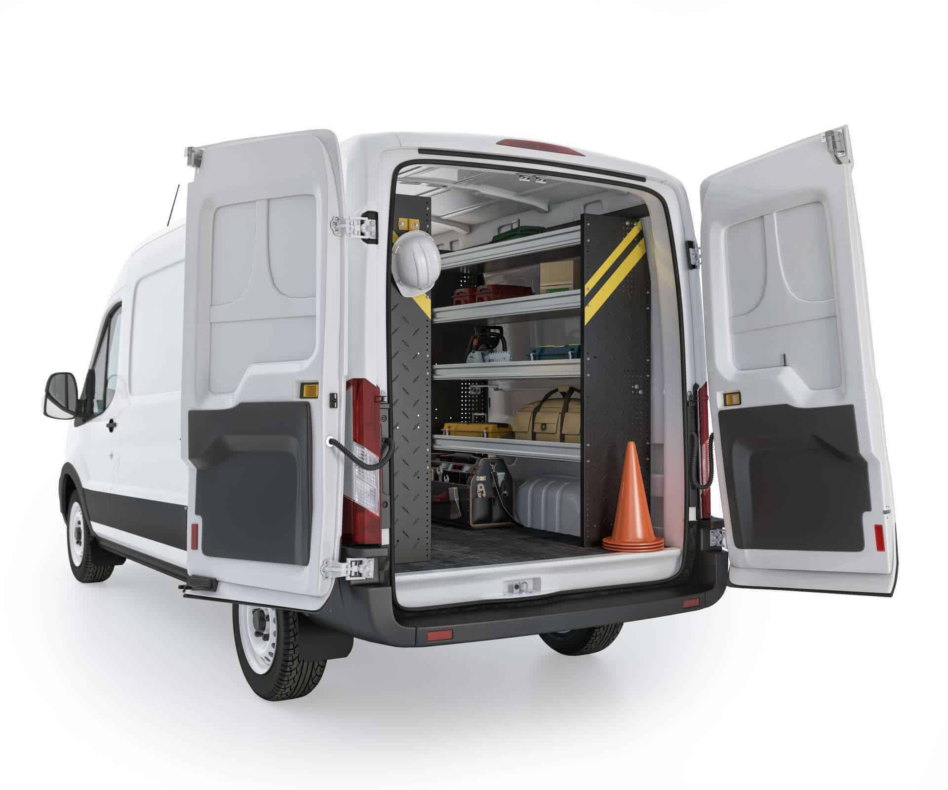 Ford Transit Contractor Package, FTM-10 Installed, Rear Passenger-View