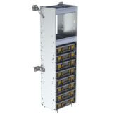 Partskeeper Parts Organizer Aluminum Storage Cabinet w/ 8 Carry Cases & 2 Shelves - C5-PA18-8