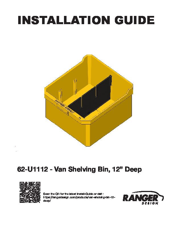 Ranger Design Van Shelving Bin, 12 Deep