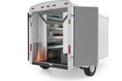 Cargo Trailer-Composite Aluminum Van Shelving-N5-RA96-60, Rear Driver View