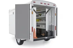 Cargo Trailer-Composite Aluminum Van Shelving-N5-RA96-60, Rear Passenger View