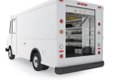 Cube Van-Composite Aluminum Van Shelving-N5-RA96-60, Rear Passenger View
